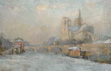 Quai de la Tournelle och Notre-Dame de Paris, 1909